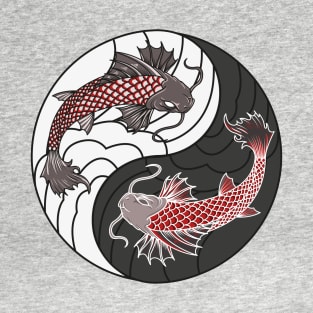 Koi Fish Yin and Yang Japanese Dualism T-Shirt